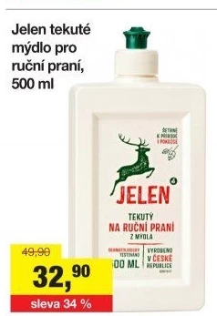 Tekuté mýdlo na ruční praní Jelen