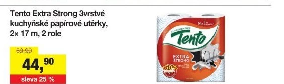 Utěrky kuchyňské 3vrstvé Extra Strong Tento