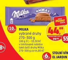 Milka vybrané druhy