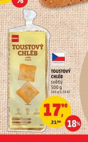 Toustový chléb světlý