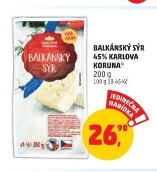 BALKÁNSKÝ SÝR KARLOVA KORUNA