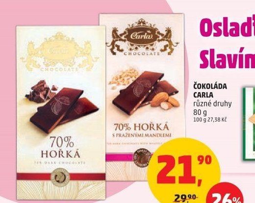 Čokoláda Carla různé druhy