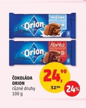 Čokoláda Orion různé druhy