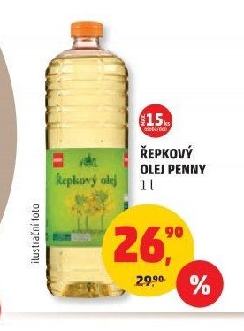 ŘEPKOVÝ OLEJ PENNY 1 l