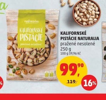 KALIFORNSKÉ PISTÁCIE NATURALIA pražené nesolené 250 g