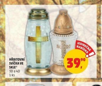 HŘBITOVNÍ SVÍČKA VE SKLE 3D a 4D