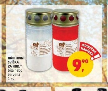 HŘBITOVNÍ SVÍČKA 24 HOD. bílá nebo červená