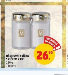 HŘBITOVNÍ SVÍČKA S VÍČKEM 2 KS 120 g