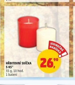 HŘBITOVNÍ SVÍČKA 5 KS 35 g, 10 hod.