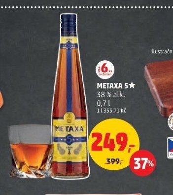 METAXA 5* 38 % alk. 0,7 l
