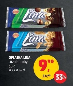 OPLATKA LINA různé druhy 60 g