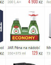 JAR Pěna na nádobí 350+375 ml