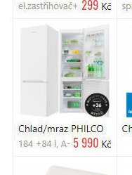 Chlad/mraz PHILCO 184 +84 l, A-