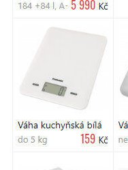 Váha kuchyňská bílá do 5 kg