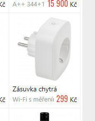 Zásuvka chytrá Wi-Fi s měřením