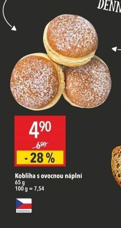 Kobliha s ovocnou náplní