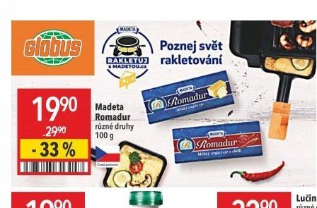 Madeta Romadur různé druhy