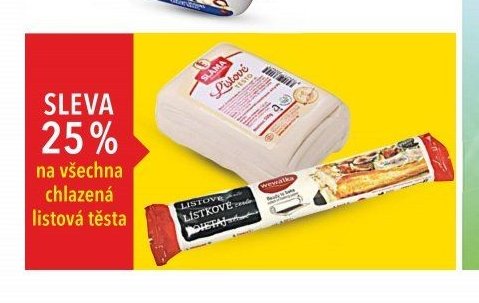 Sleva na všechna chlazená listová těsta