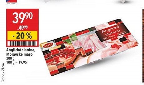 Anglická slanina, Moravské maso 200 g