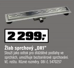 Podlahový odtokový žlab