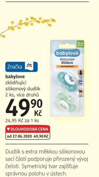 Dudlík silikonový Babylove