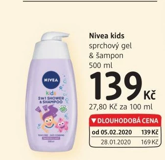 Šampon a sprchový gel 2v1 dětský Nivea
