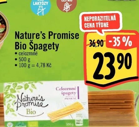 Celozrnné těstoviny bio Nature'