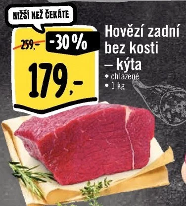 Hovězí kýta zadní bez kosti