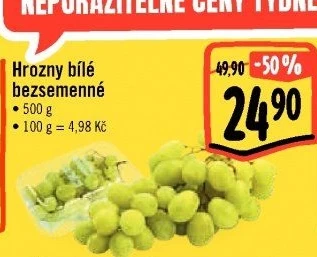 Hrozny bílé bezsemenné