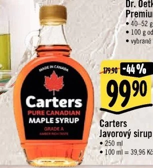 Javorový sirup Carters