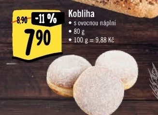 Kobliha s ovocnou náplní