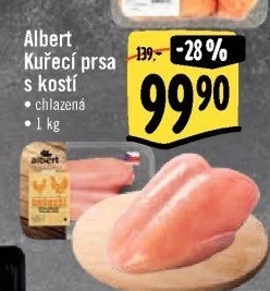 Kuřecí prsa s kostí Albert