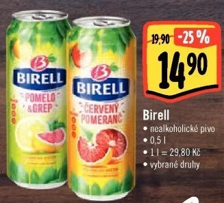 Nealkoholické pivo ochucené Birell