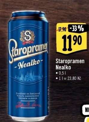 Nealkoholické pivo Staropramen