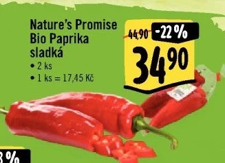 Paprika červená bio Nature'