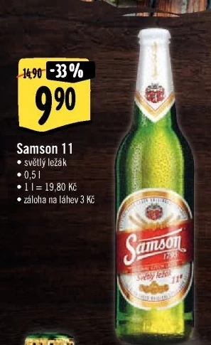 Pivo světlý ležák 11° Samson