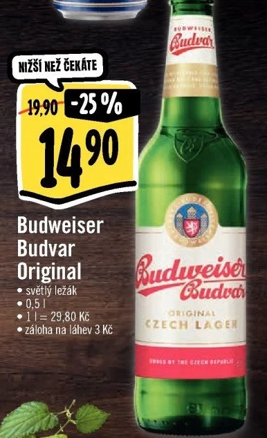 Pivo světlý ležák B: Original Budweiser Budvar