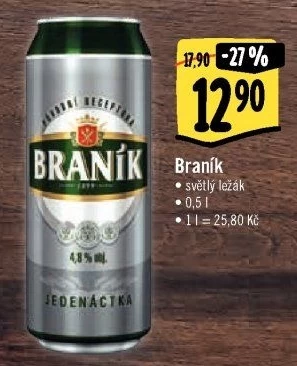 Pivo světlý ležák Braník