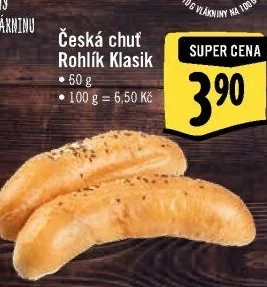 Rohlík Klasik Česká chuť