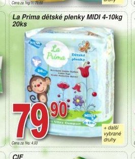 La Prima dětské plenky MIDI 4-10kg 20ks