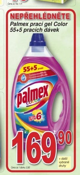 Palmex prací gel Color 55+5 pracích dávek