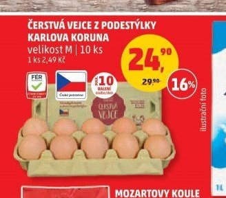 Čerstvá vejce Karlova Koruna