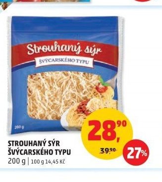 Strouhaný sýr švýcarského typu