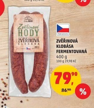 ZVĚŘINOVÁ KLOBÁSA FERMENTOVANÁ