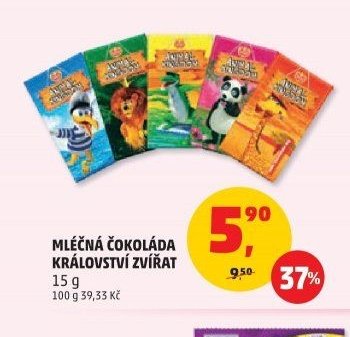 MLÉČNÁ ČOKOLÁDA KRÁLOVSTVÍ ZVÍŘAT