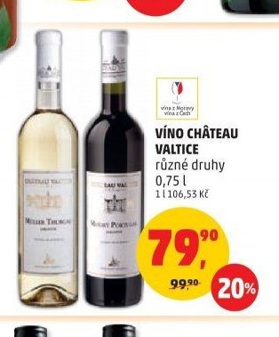 Vino Château Valtice různé druhy