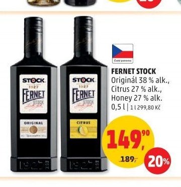Fernet Stock Originál, Citrus, Honey