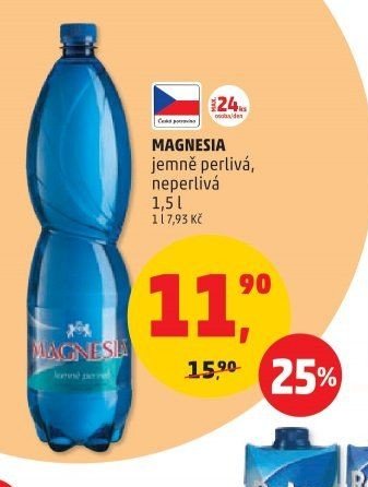 Magnesia jemně perlivá, neperlivá 1,5 l