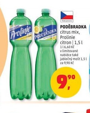 Poděbradka citrus mix, Prolinie citron 1,5 l