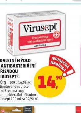 Toaletní mýdlo s antibakteriální přísadou Virusept 90 g